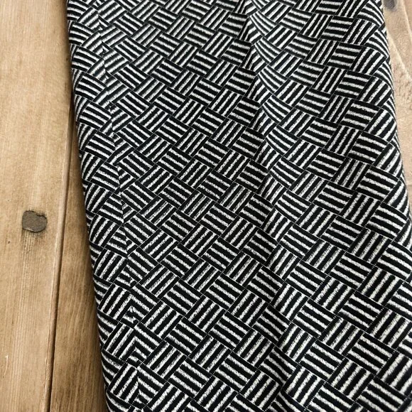 Dana Buchman Silk Blend Pants Geometric Black Gray Women's 8 Dress - Picture 6 of 9